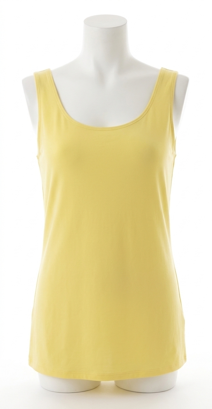 NEW ANGEL APPAREL women's long tunic tank top in yellow